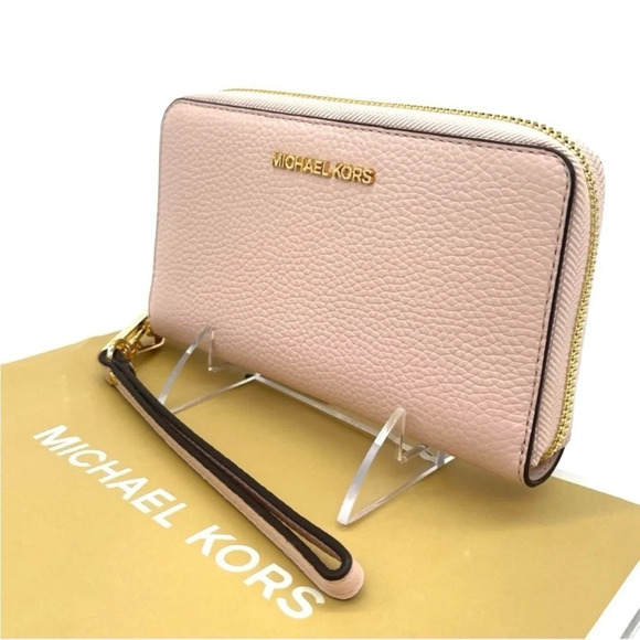 Michael Kors Large Flat MF Phone Case Wallet Light Pink - Picture 2 of 9